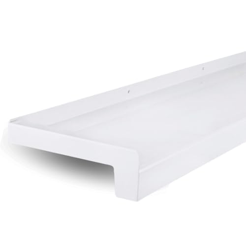TJ Fensterbank Außen Aluminium Weiß/Ausladung 50mm / versch. Längen/Alu Fensterbank Außen/Fensterbrett Außen Made in Germany