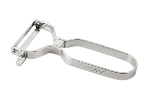 ARCOS Professional 130mm Edelstahl Chrom-Peeler zum Schälen von Obst und Gemüse. Küchenwerkzeug für feine Schnitte. Chef-Gadget mit ergonomischem Design. Farbe Silber
