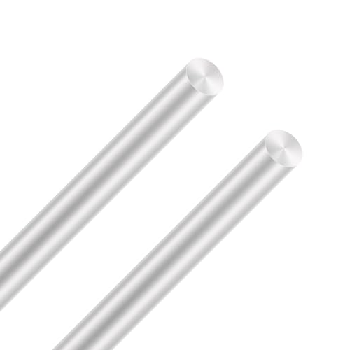 LAVMHAB 6063 Aluminium Rundstab 12mm x 300mm, solide runde Schäfte Aluminium Stäbe Rundstab für DIY Bastelmodelle (2 Stück)