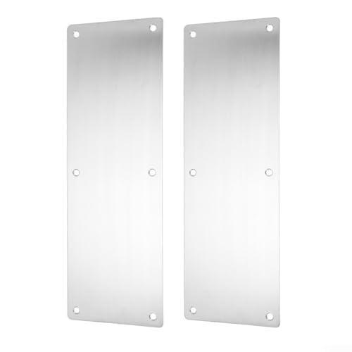 2 x Tür-Push-Platte, 80 x 300 mm, Tür-Schutzplatte für Innen- und Außenbereich, Edelstahlplatte für Zuhause, Büro