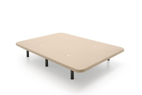 HOGAR24 ES - Gepolsterter Boden in Beige, atmungsaktives 3D-Gewebe, verstärkte Struktur, Stabilität und Haltbarkeit, inklusive Set mit 6 Beinen von 32 cm - Maße: 135 x 200 cm