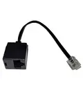 Dadusto 1 Stück Adapter von RJ11(6p4c) Stecker auf RJ45(8p4c) Buchse, Kabel: 4-adrig, flach und schwarz, 0,15 m