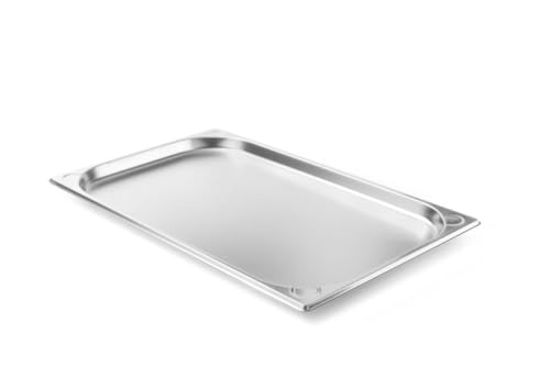 HENDI Gastronormbehälter, Temperaturbeständig von -40° bis 300°C, Heissluftöfen-Kühl- und Tiefkühlschränken-Chafing Dishes-Bain Marie, Stapelbar, 2.5L, GN 1/1, 530x325x(H) 20mm, Edelstahl