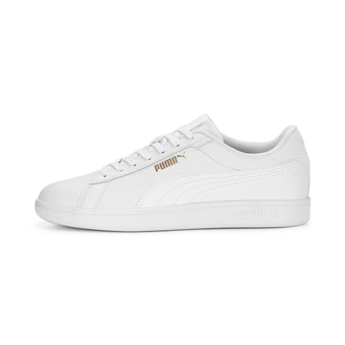 Puma Smash 3.0 L Unisex Sneaker , Puma White Puma White Puma Gold, 43 EU
