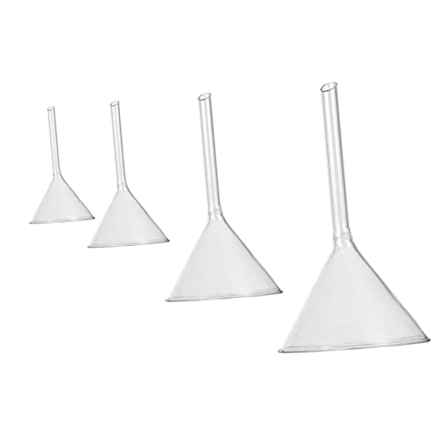 Alipis 4er Set Borosilikatglas Labortrichter Temperaturbeständige Runde Trichter Für Chemische Analysen Und Lang 40mm 50mm 75mm 100mm Ideales Laborequipment