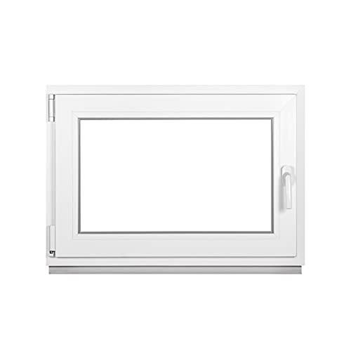 Premium Kellerfenster Von Fenstiger - Kunststofffenster Weiß BxH 600 x 400 mm - Garagenfenster/Gartenhaus Fenster BxH 60 x 40 cm 2-fach Verglast - Din Links-Funktion Dreh Kipp Fenster-Alle Größen