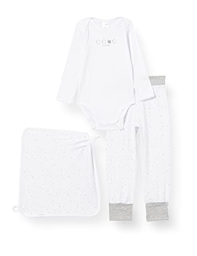 Schiesser Unisex Baby Geschenkidee Set zur Geburt Hose+Body+Mütze - 100% Organic Cotton, Graumeliert, 86