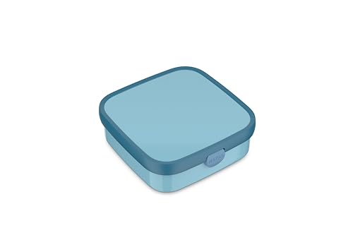 Mepal - Bento Brotdose Groß Campus - Bento Lunchbox für Kinder - Inklusive 2 auslaufsicheren Bento Fächern & Gabel - Bento-Fach ist mikrowellengeeignet - 2x 200 + 1250 ml - Cool blue