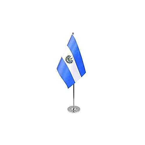 AZ FLAG - Prestige Tischflagge El Salvador 22x15 cm Metall - Salvadorianische Tischfahne 15 x 22 Cm - Flaggen
