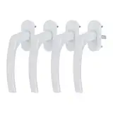 4 x Alu Fenstergriff in Weiß RAL 9016 - Stiftlänge 45mm
