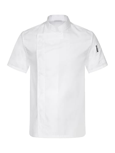 Oyolan Kochjacke Uniform Herren Damen Kurzarm Bäckerjacke Küchen Koch Jacke Restaurant Hotel Cafe Chef Kostüm P Whe L