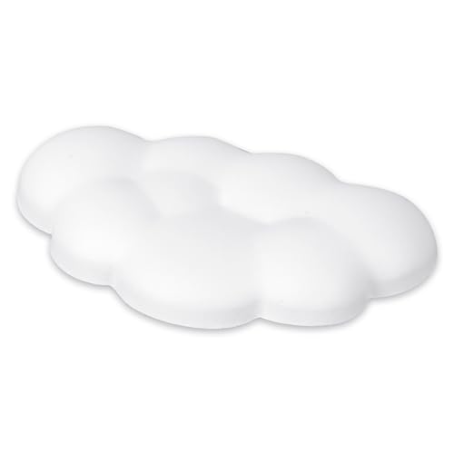 KALIONE 1 Stück Maus-Handgelenkauflage, Cloud-Maus-Handgelenkauflage, Maus-Handgelenkstütze mit Rutschfester Unterseite, Geeignet für Desktop-Computer, Laptop-Computer, Schule, Büro, Zuhause (Weiß)