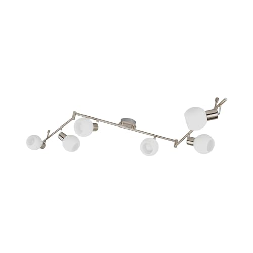 Lindby Deckenlampe Glas Metall, Deckenstrahler drehbar, schwenkbar, Deckenleuchte 6x E14 max. 40W, ohne Leuchtmittel, Lampe Wohnzimmer, Küchenlampe