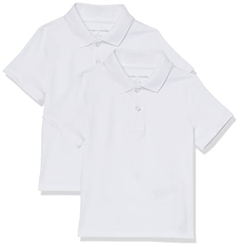 Amazon Essentials Jungen Active-Funktions-Poloshirts, 2er-Pack, Weiß, 10 Jahre