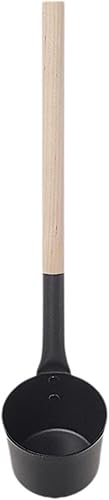 Saunakelle 400 ml Aluminium mit Holzgriff für Saunaraum und Badewanne