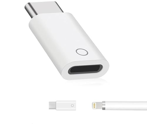 Ladeadapter kompatibel mit Apple Pencil 1. Generation | USB-C Ladeanschluss Männlich auf Weiblich für iPad 10. Generation