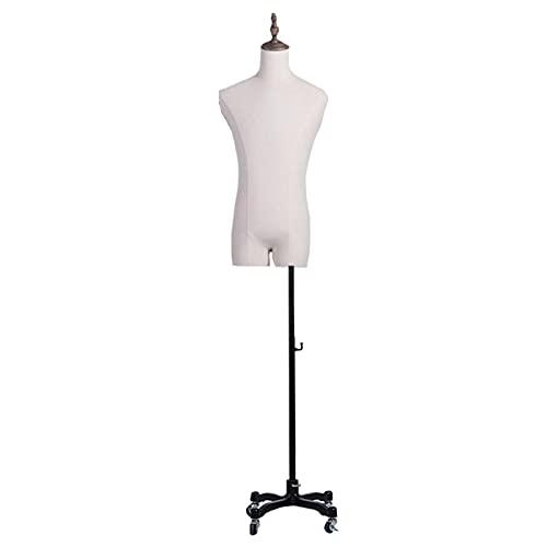 LJHA Mannequin Speichert Kleiderform, Mode Kleidung Display Anzug Mann Puppe, Billige Räder/Rechteckig/Rund/Stativbasis Schaufensterpuppe Schneider Kleidungsgeschäft (Color : Universal Wheels Base)