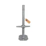 GeZu Impex® Gerüstspindel 1000 mm, Ø 38 mm, Gewindefußplatte für Baugerüste feuerverzinkt, Gerüstfuß Gerüstfüße Spindel Fußplatte