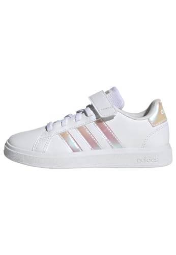 adidas Grand Lifestyle Court Elastic Lace and Top Strap Shoes Tennisschuhe, FTWR White/Iridescent/FTWR White, 32 EU