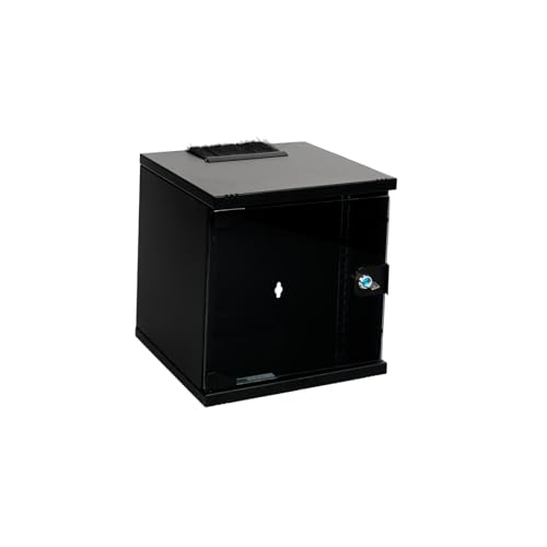 Koscom Connect Netzwerkschrank 6 HE I Serverschrank 10 Zoll I Wandmontage 312 x 300 x 330 mm I voll montiert I Server Gehäuse mit abschließbarer Glastür I Traglast 60 kg I Schwarz