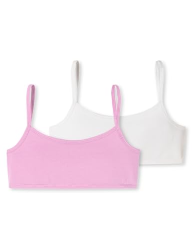 Schiesser Mädchen 2 PACK Bustier mit Spaghettiträger-95/5 Organic Cotton Bio Baumwolle-Größe 140 bis 176 Unterwäsche, sortiert 3_180965, 152 (2er Pack)