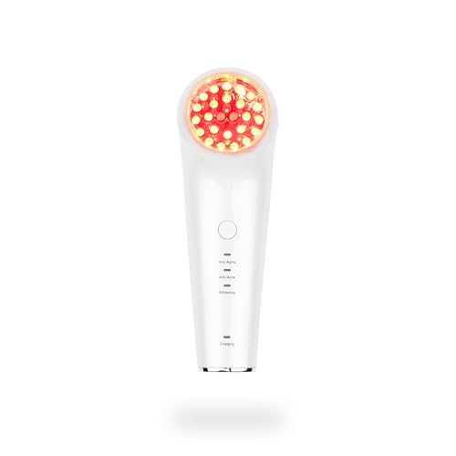 VRAIKO TripleGlow Lichttherapie-Gerät, Handheld-Rotlicht-Therapie für Gesicht und Körper, Triple Action LED für Anti-Aging, Faltenreduktion, verjüngen und Ton Haut für natürliche Glow (Weiß)