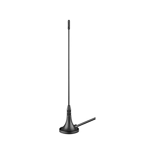 Goobay 67090 DVBT2 Antenne passiv (3 dB) mit Magnetfuß und 2m Koaxialkabel für DVB-T2 HD/DVB-T/DAB Empfang - TV Antenne - terrestrische Antenne TV für den Außenbereich geeignet - Fernsehantenne