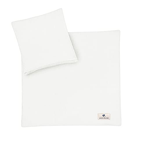 Julius Zöllner Musselin - Kinderbettwäsche 80x80 + 35x40 cm, 2-teiliges Set aus Deckenbezug und Kissenbezug, 100 Prozent Baumwoll-Musselin, mit Reißverschluss, Standard 100 by OEKO-TEX, Ivory