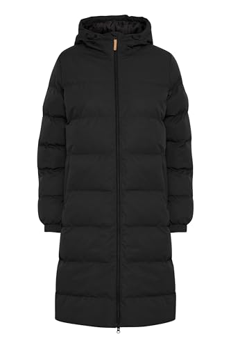 NORTH BEND NBElla Damen Steppmantel Winterjacke Outdoorjacke atmungsaktiv wasserdicht Winddicht mit Kapuze Reißverschlusstaschen TPU-Membran, Größe:40, Farbe:Black (1001)