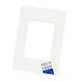 PHOTOLINI Passepartout A2 42x60 aussen für A3 30x42 innen, säurefrei 1,5 mm Passepartout Karton Creme-Weiß, alterungsbeständige Schrägschnitt - Passepartouts, Präsentation & Schutz von Bildern & Fotos