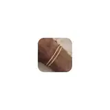 YADOCA Herren Armbänder Stapelbar Gold Armband für Männer Jungen Manschette Schlange Seil Cuban Link Kette Armband Set 21cm Herrenschmuck Geschenke für Papa Freund Ehemann Sohn -2