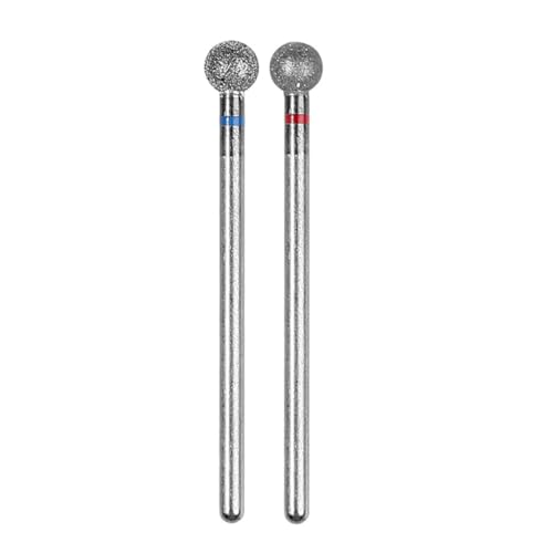 2 x 5 mm Kugel-Nägel, Schleifwerkzeug, Bohrer, Maniküre, Zubehör für Salon und Zuhause, glatt