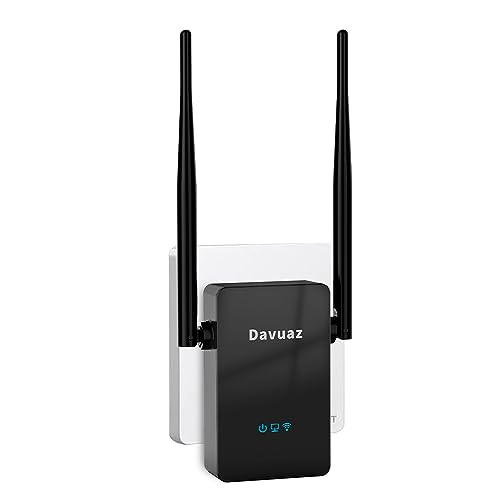 Davuaz 2023 WiFi Extender, kabelloser Signalverstärker, deckt bis zu 2.000 Sq.ft und 35 Geräte ab, stabil und effizient, 2,4 GHz WiFi Repeater für zu Hause