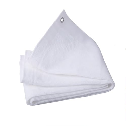 RAGGZZ Garten-Schattennetz, Sonnensegel 2 m 3 m 4 m 5 m 6 m 7 m 8 m 9 m 10 m Weiß, Sonnenschutz-Schattentuch for Gewächshauspflanzen, 90% UV-beständige Schattennetzplane, Sonnenschutzgewebe mit Ösen,