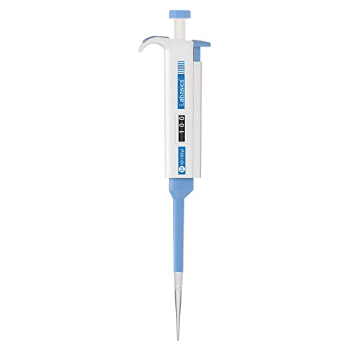 Labasics Einkanal-Pipettierhilfe, Einstellbares Variables Volumen Mikropipette Labor Pipette mit AustauschbarSpitzenkonus, Single Channel Pipettor Controller für die Laborforschung, 10-100 µL