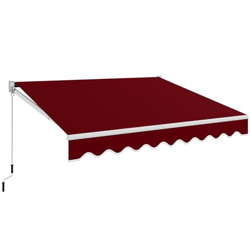 COSTWAY Gelenkarmmarkise Markise, 300 x 250cm Terrassenmarkise mit Alu-Rahmen & Handkurbel, Sonnenmarkise 40-100° Winkel einstellbar, Sonnenschutz & Wasserdicht Balkonmarkise für Balkon, Terrasse
