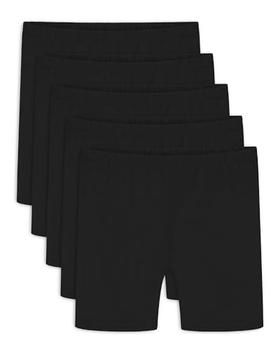 Auranso Mädchen Radlerhose Kinder Kurze Hose Leggings Shorts Baumwolle Unterhosen 5 Paar 5-14 Jahre Schwarz 9-10 Jahre