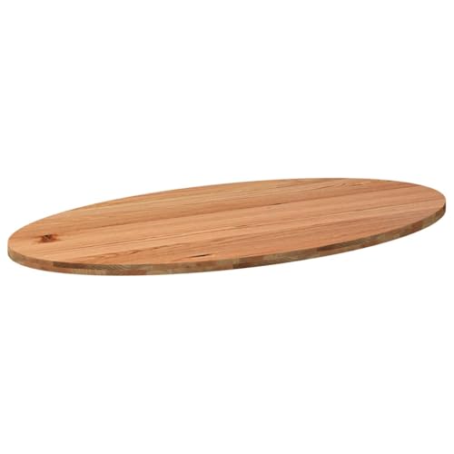 vidaXL Tischplatte Hellbraun 180x90x4 cm Massivholz Eiche Oval, Esstischplatte, Schreibtischplatte, Bartischplatte, Esszimmertischplatte