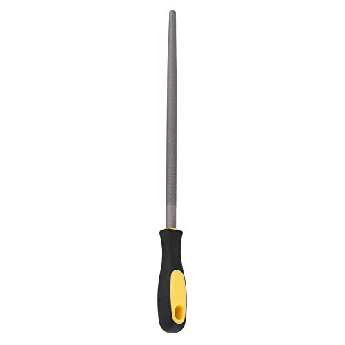Cyrank 12in -Metalldatei, runde Stahldatei mit ergonomischem Handwerkzeugschärfer -Formlöcher und -kurven zum Teilen von Holzholzhändler (12-Zoll-dicke, gezähte runde Datei mit Griff)