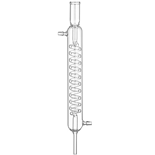 ULTECHNOVO Glas Graham Kondensator Spiraldestillationsapparat Inland Umsatz Kondensator Laborglas mit 10 Mm Glasschlauchanschlüssen