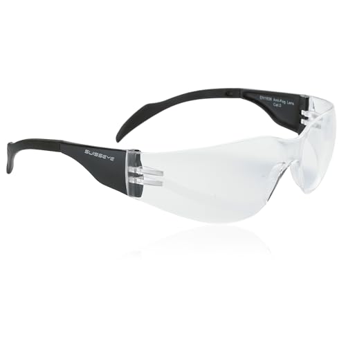 SWISSEYE Outbreak S Sportbrille für schmale Gesichter (100% UVA-, UVB- und UVC-Schutz, minimales Gewicht, splitterfreies Fassungsmaterial PC, Polycarbonatscheibe, inkl. Mikrofaserbeutel), Schwarz