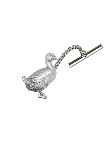 Krawattennadel Ente mit Kette aus feinem englischen Zinn PP-B03