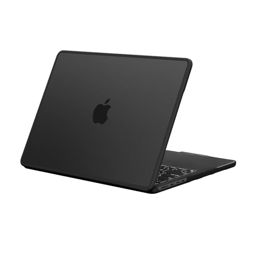 BlueSwan Hülle kompatibel für MacBook Pro 14 Zoll M4 M3 M2 M1 A3112 A3185 A3401 A2992 A2918 A2779 A2442 Pro/Max, Freigegeben 2021 2024, Fallfeste TPU-Rahmen+Matte Anti-Fingerprint Schutzhülle, Schwarz