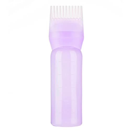 Generic Wurzelkamm Applikatorflasche aus Kunststoff mit abgestufter Skala Zuverlässiges Haarstyling Werkzeug Färbezubehör für den Heimsalon, Nr.1, rosa