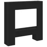vidaXL Kaminumrandung Schwarz Eichen-Optik 81x18x82 cm Holzwerkstoff, Kamin Zubehör, Kaminrahmen, Kaminkonsole, Kaminzubehör, Kaminsims, Kaminkonsolen
