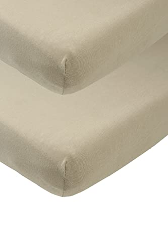 Meyco Baby Spannbettlaken Beistellbett - Uni Taupe - 50x90cm - 2er Pack