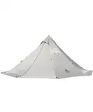 OneTigris Smokey Hut Ultraleicht Zelt 2 Personen 4 Jahreszeiten, Tipi Zelt Outdoor wasserdicht 2000 mm, warm Zelt mit Schornsteinloch und Schneerock für Camping, Wandern, Backpacking (Beige)