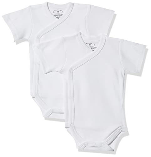 Schnizler Unisex Baby Wickel-Body 1/4-Arm 2er Pack 809501, 1 - Weiß, 56