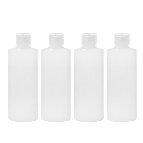 4 Stück 200 ml Reiseflaschen zum befüllen,nachfüllbare Quetschflasche mit Klappverschluss, transparente Kunststoff-Flaschen für Make-up, Duschgel，Toilettenartikel，Flaschen für Reisen, Shampoo, Lotion