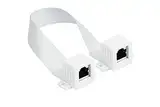 Good Connections RJ45 Ethernet LAN Tür-/Fensterdurchführung, extrem flach - beidseitig RJ45-Buchse - Gesamtlänge inkl. Stecker 30 cm, Flexible Länge 23 cm - weiß, Länge: 30-32 cm